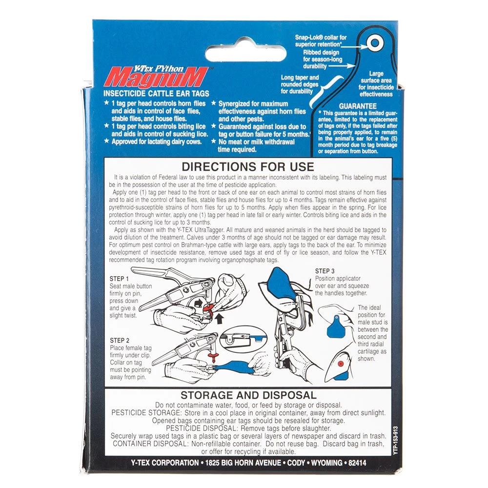 Y-Tex Corp Python Magnum Ear Tags 4 Y-Tex Corp Python Magnum Ear Tags - Image 2