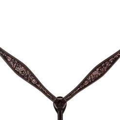Double J Saddlery Brown Vintage Tooled Breast Collar