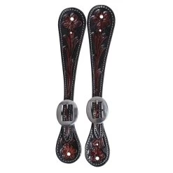 Professionals Choice Black Floral Spur Straps