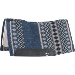 Classic Equine Contour Wool Top Felt 34 X 38 Saddle Pad Navy/Seafoam