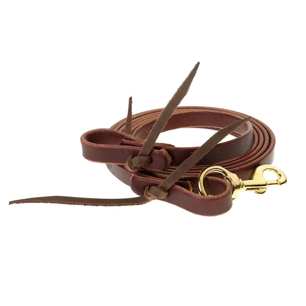 Nrs Tack Latigo Flat Roping Rein- 5/8in X 8ft 3 Nrs Tack Latigo Flat Roping Rein- 5/8in X 8ft