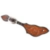 Martin Saddlery Natural Skirting Leather Floral Tooled Spur Straps W/Dyed Edges -Horse Riding Master 135183 default l