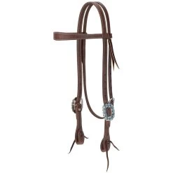 Weaver Leather Protack Turquoise Stones Slim Browband Headstall