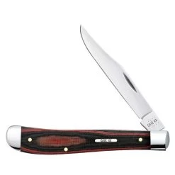 CASE XX Black Red Micarta - Slimline Trapper CA27857