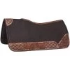 Tough 1 Remuda Felt And Leather Saddle Pad 31in X 32in W/Turq/Blk/White Buckstitch -Horse Riding Master 144311 default l
