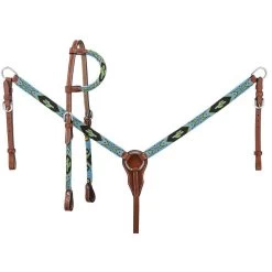 Tough 1 Beaded Cactus Headstall And Breastcollar Set