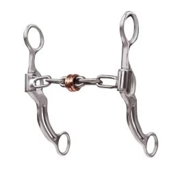 Professionals Choice Swept Back Double Bar Chain W/Copper Rollers 7in Cheek Bit