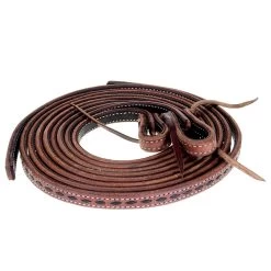 NRS 5/8in Heavy Oil Buckstitch Latigo Split Reins