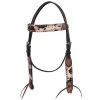 Rafter T Ranch Company Peppered Hide Browband Headstall -Horse Riding Master 227583 723078