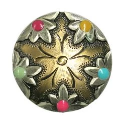 NRS Multi Colored Daisy Flower 6 Piece Concho Saddle Set