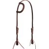Weaver Leather Burgundy Latigo Slide Ear Headstall With Tie Ends -Horse Riding Master 2975 default l