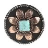 Augus Silversmiths Llc Copper Flower Turquoise Stone 1 1/2 Inch Concho -Horse Riding Master 87465 default l