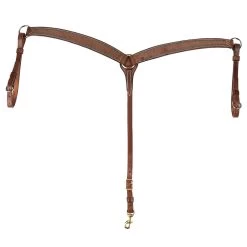 NRS Turquoise Buckstitch Chocolate Roughout Breast Collar -Horse Riding Master BC596 TQ 1