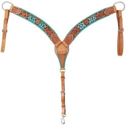 Rafter T Ranch Company Painted Cactus Contoured Breast Collar -Horse Riding Master BC914A 1