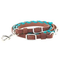 Martin Saddlery 5/8in Turquoise Laced Barrel Reins -Horse Riding Master BR58BLTL
